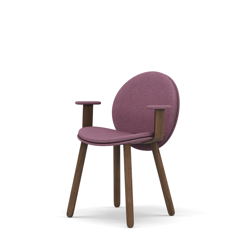 Maha dining chair, Armrest, delicate lines and comfortable volumes for a cocooning seat